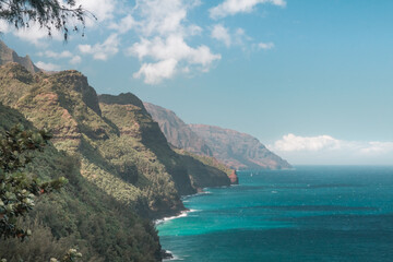 Na Pali Coast Trail Kauai Hawaii ocean view trail