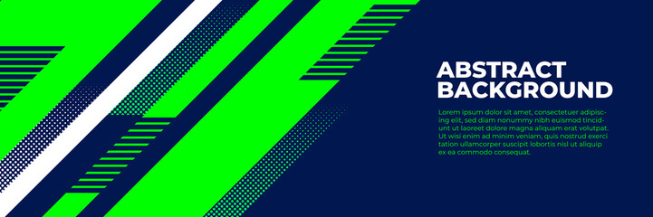 Abstract blue banner design vector, dynamic sporty horizontal background template for media promotion or web banner