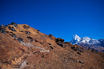 Scenic view at Annapurna massif in Himalaya mountains