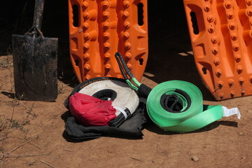 Closeup of 4 wheel drive recovery gear
