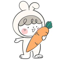 하얀토끼 의상을 입은 캐릭터