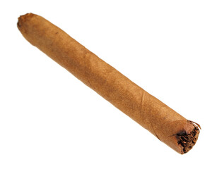 Whole cigar isolated on white background
