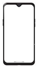 Realistics latest android smart phone. Mobile mokeup with transparent screen. Phone mokeup in front .Vector illustration