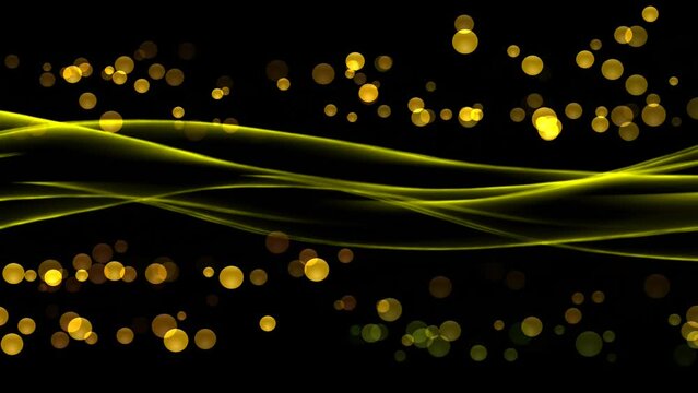 Shiny Wavy Lines Background And Golden Dots