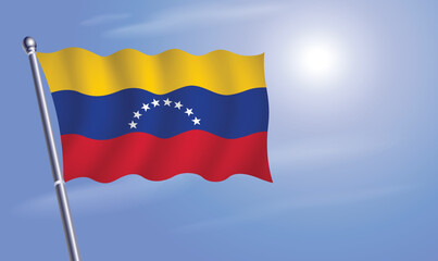 Venezuelacflag against a blue sky