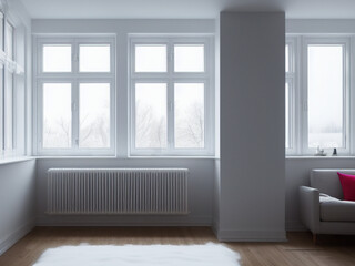 Cozy empty room with window in Denmark