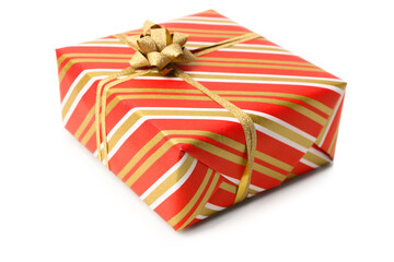 Beautiful Christmas gift isolated on white background