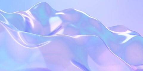 pastel holographic iridescent wave foil style texture 3d render illustration background