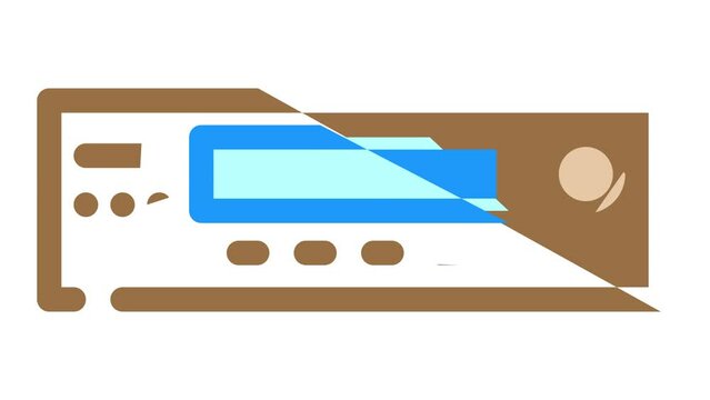 pager retro gadget color icon animation