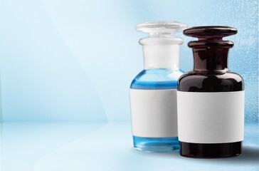 Classic medical bottle with blank label