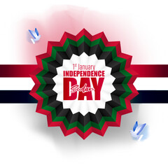 Vector illustration of happy independence day Sudan