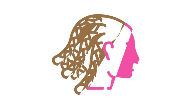 cornrows hairstyle female color icon animation