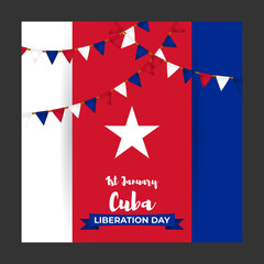 vector illustration for Cuba liberation day.;