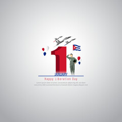 vector illustration for Cuba liberation day.;
