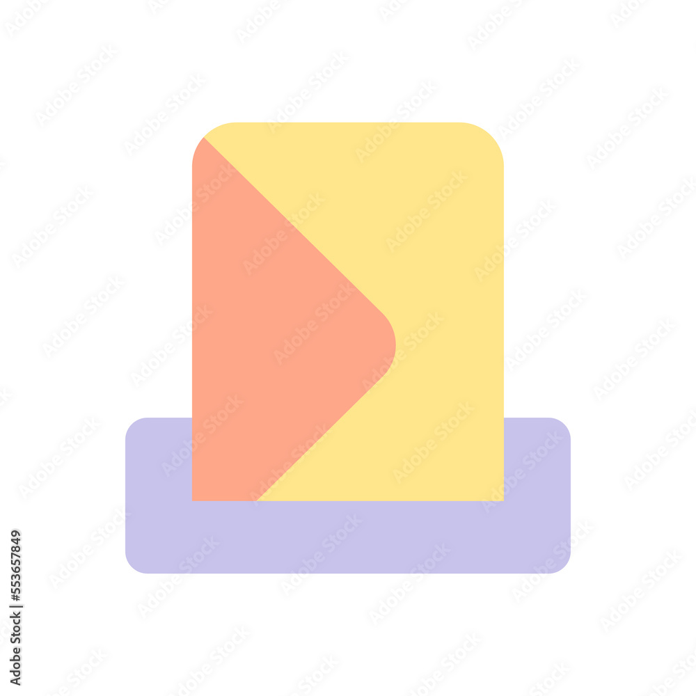 Poster drop letter flat color ui icon. send envelope. postal service. express mail and delivery. simple fil