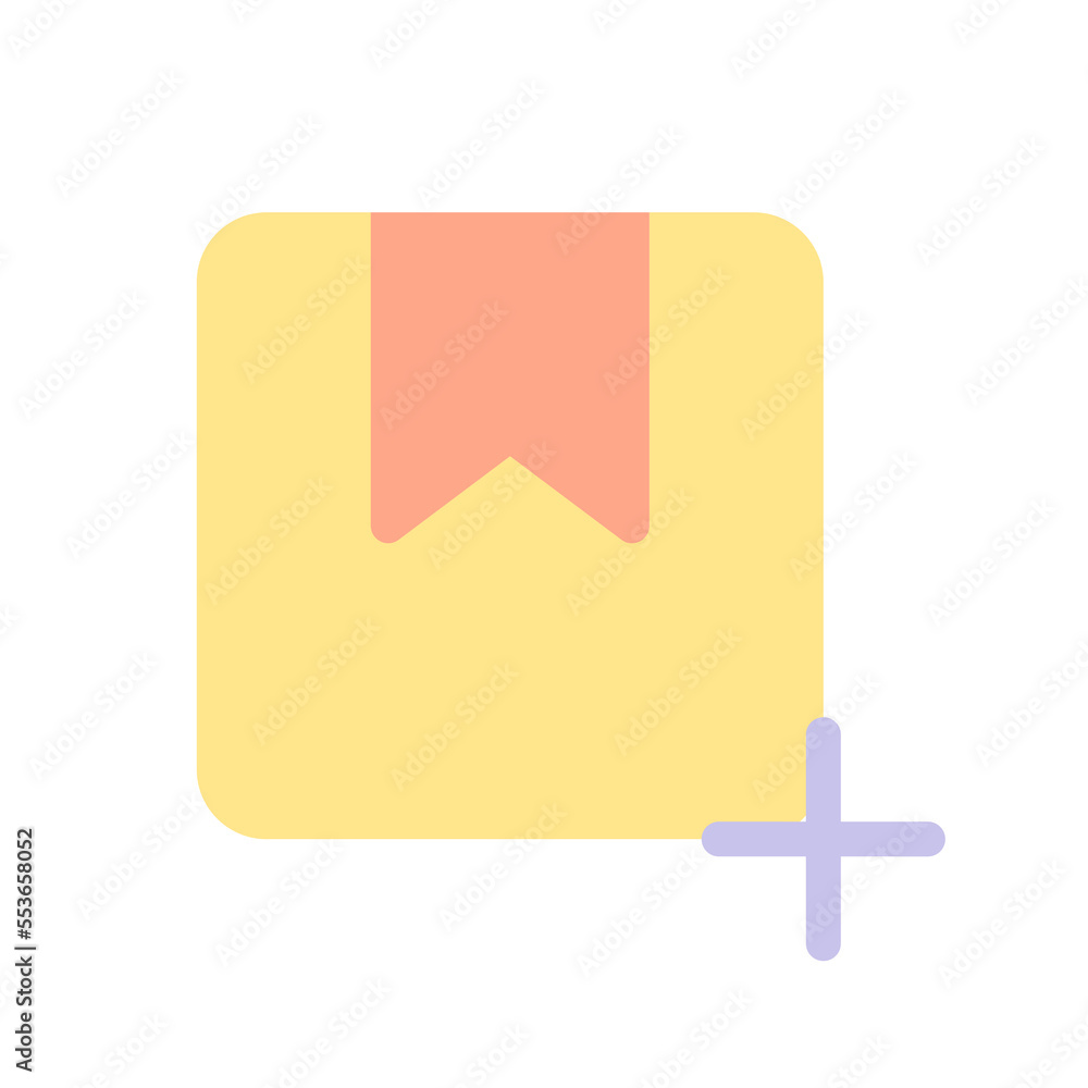 Poster add parcel flat color ui icon. create new order. postal services online. logistics. simple filled el