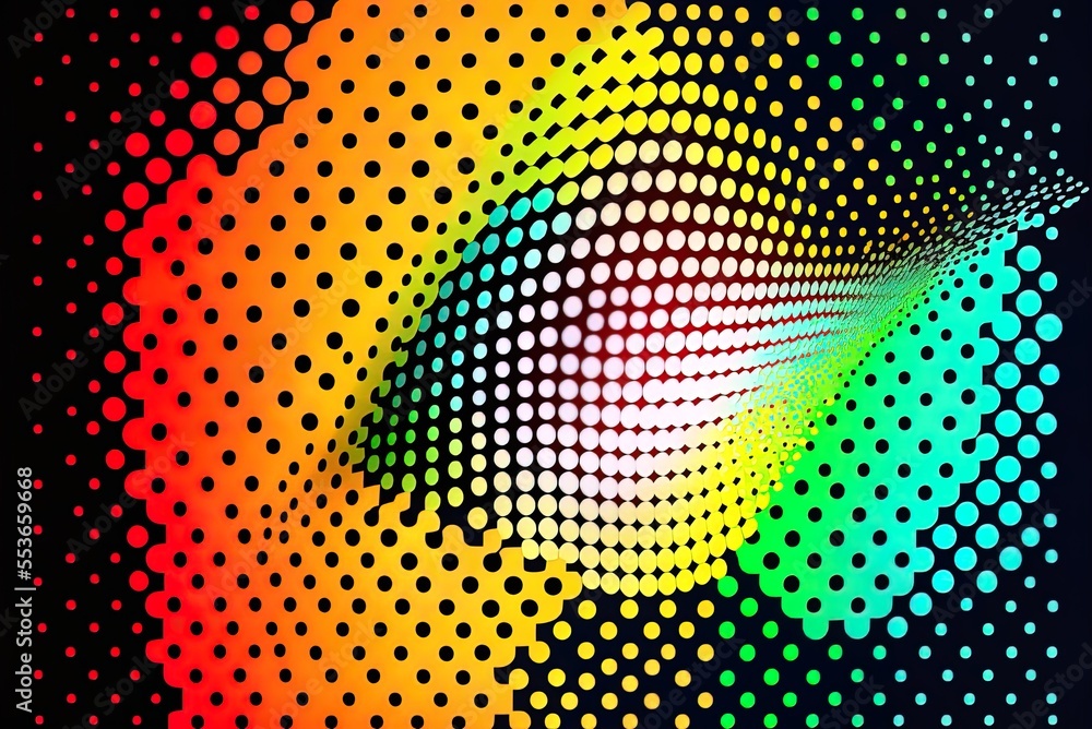 Poster halftone color abstract bg generative ai