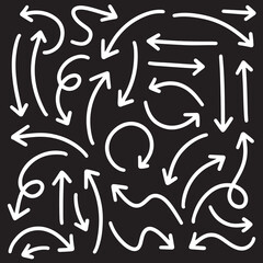 set of monoline arrows vector