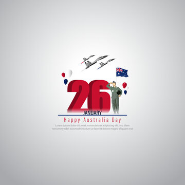 Vector illustration of happy Australia day