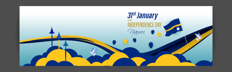 Vector illustration of happy independence day Nauru.