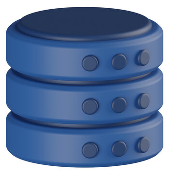 Database Server 3d Render Icon With Transparent Background