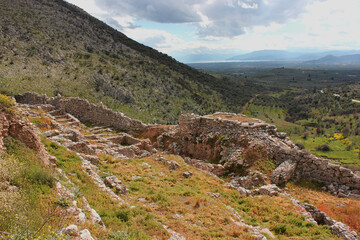 Fototapeta na wymiar Ruins of the ancient Greek city Mycenae, Peloponnese Greece