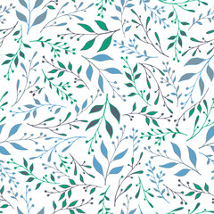 Fototapeta na wymiar Summer sprouts pattern seamless vector. Elegant