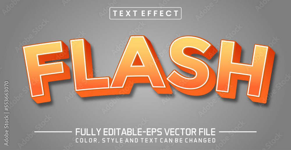 Poster editable flash text effect - flash text style theme.
