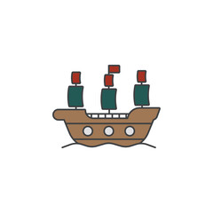 The warship icon is suitable for your web, apk or project with a medieval war theme
