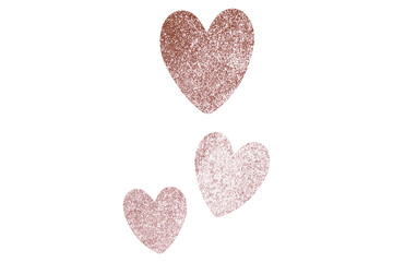 heart made of rose gold glitter
