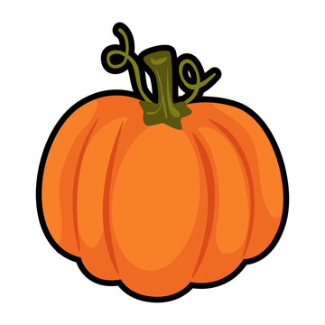 halloween pumpkin isolated on white sticker style