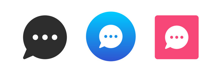Speech think bubble chatting message cyberspace communication dialogue icon set vector flat