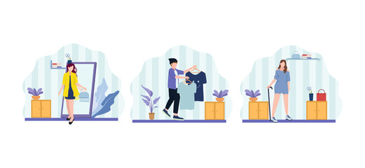 Flat Bundle Fashion Design Illustration