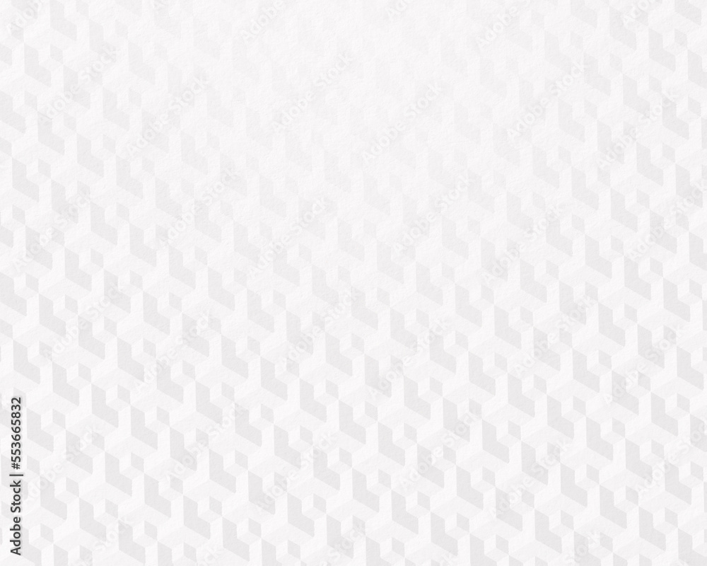 Poster repeating pattern of white 3d cubes on a textured paper background. high resolution full frame abstr