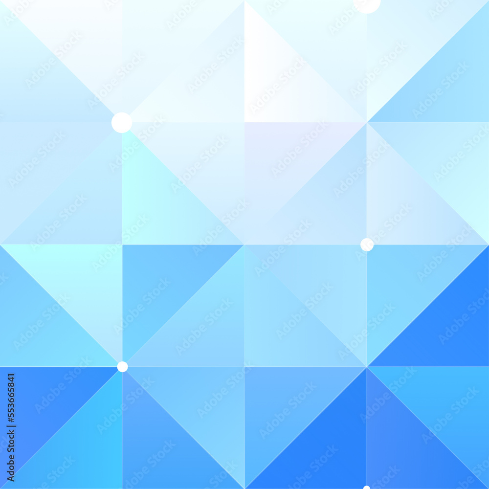 Poster abstract multi-colored mosaic pattern with color gradient, made of blue tinged triangles. full frame