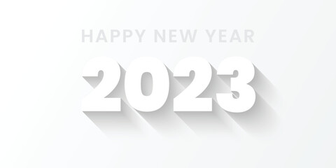 Happy New Year 2023. Vector web banner, poster, greeting card design gold logo 2023 background