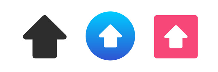 Arrow up upward pointer cyberspace digital navigation symbol icon set vector flat illustration