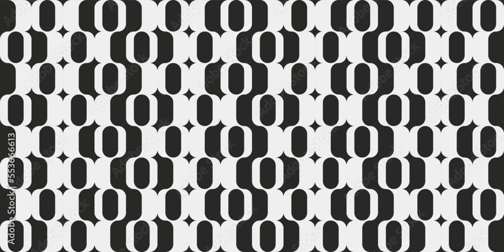 Poster abstract black and white rounded pattern texture. for printing and decoration of any seamless interi