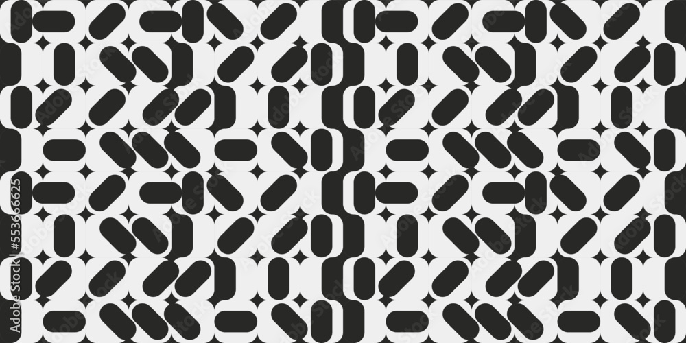 Poster abstract black and white rounded pattern texture. for printing and decoration of any seamless interi