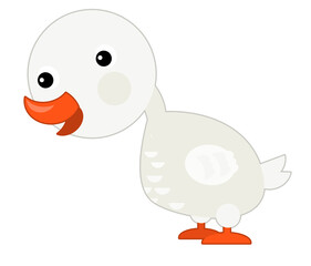 cartoon scene happy goose isolated illustration