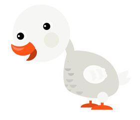 cartoon scene happy goose isolated illustration