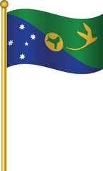 Flag of Christmas Island,Christmas Island flag Golden waving isolated vector illustration eps10.