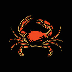 red crab isolated on black