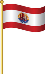 Flag of French Polynesia,French Polynesia flag Golden waving isolated vector illustration eps10.
