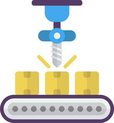 conveyor machinery illustration in minimal style