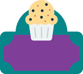 cake shop sign illustration in minimal style