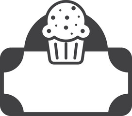 cake shop sign illustration in minimal style