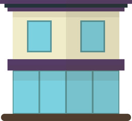 two storey house building illustration in minimal style