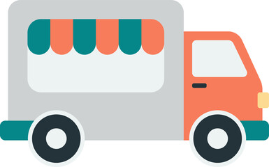 Food Truck illustration in minimal style