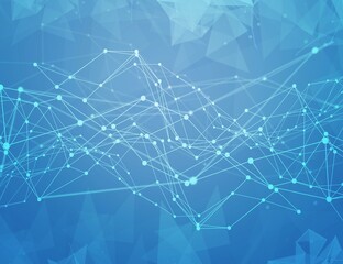 Abstract Geometrical blue Background with white lines